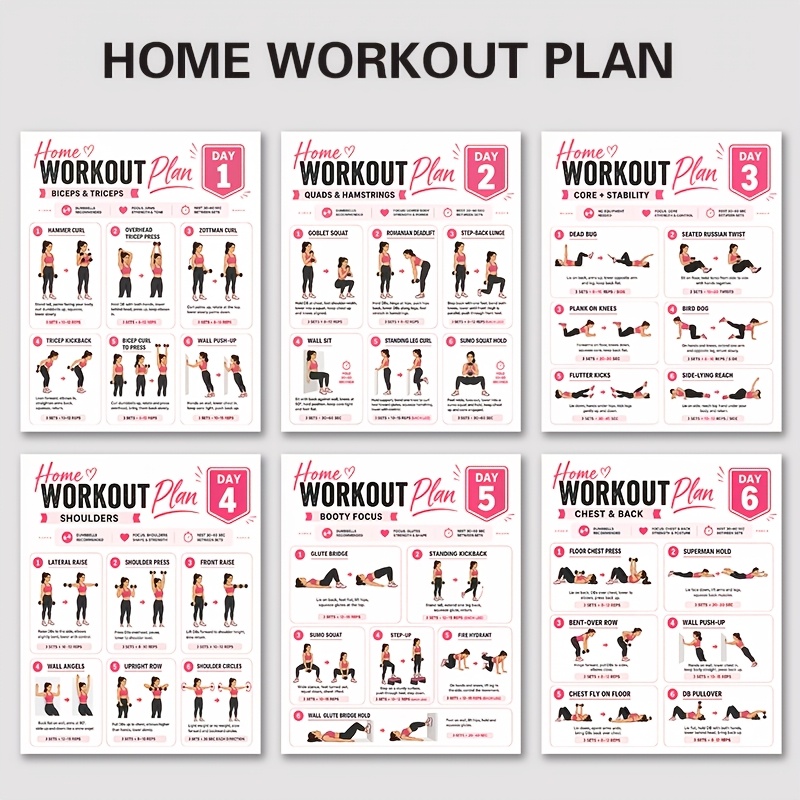 Home Gym Reviews - A4 Boyutunda 6 Adet Egzersiz Kağıdı