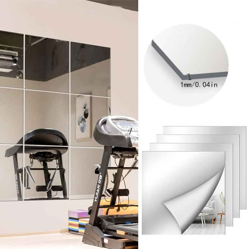 Home Gym Reviews - 8/16pcs1mm Kendinden Yapışkanlı Ayna Levhalar Esnek