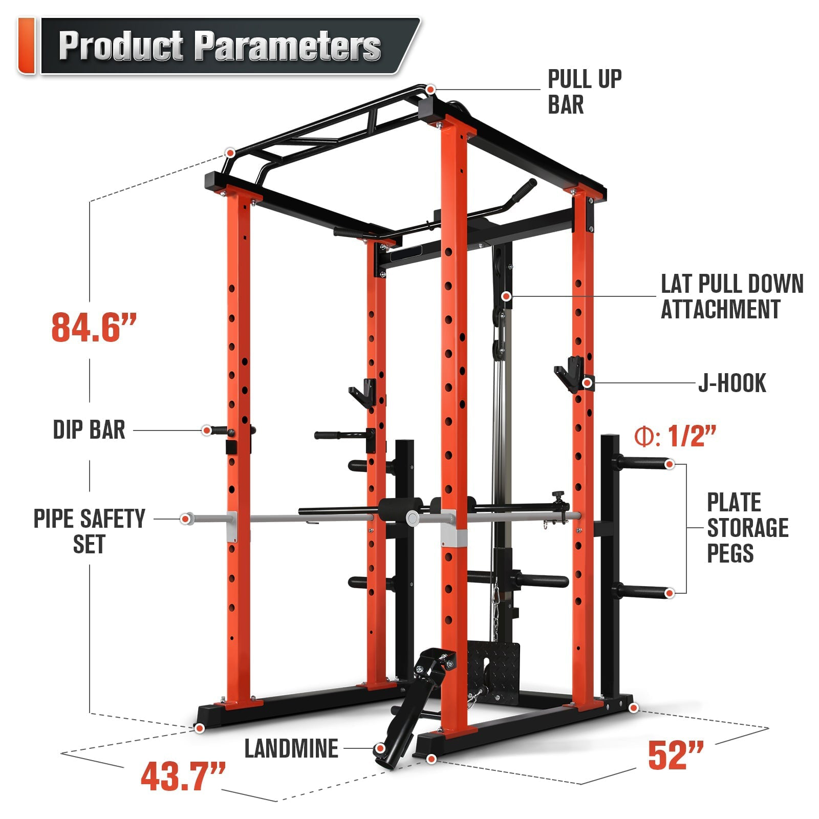 Home Gym Power Rack - Ticari Çok Fonksiyonlu Güç Kafesi Ev